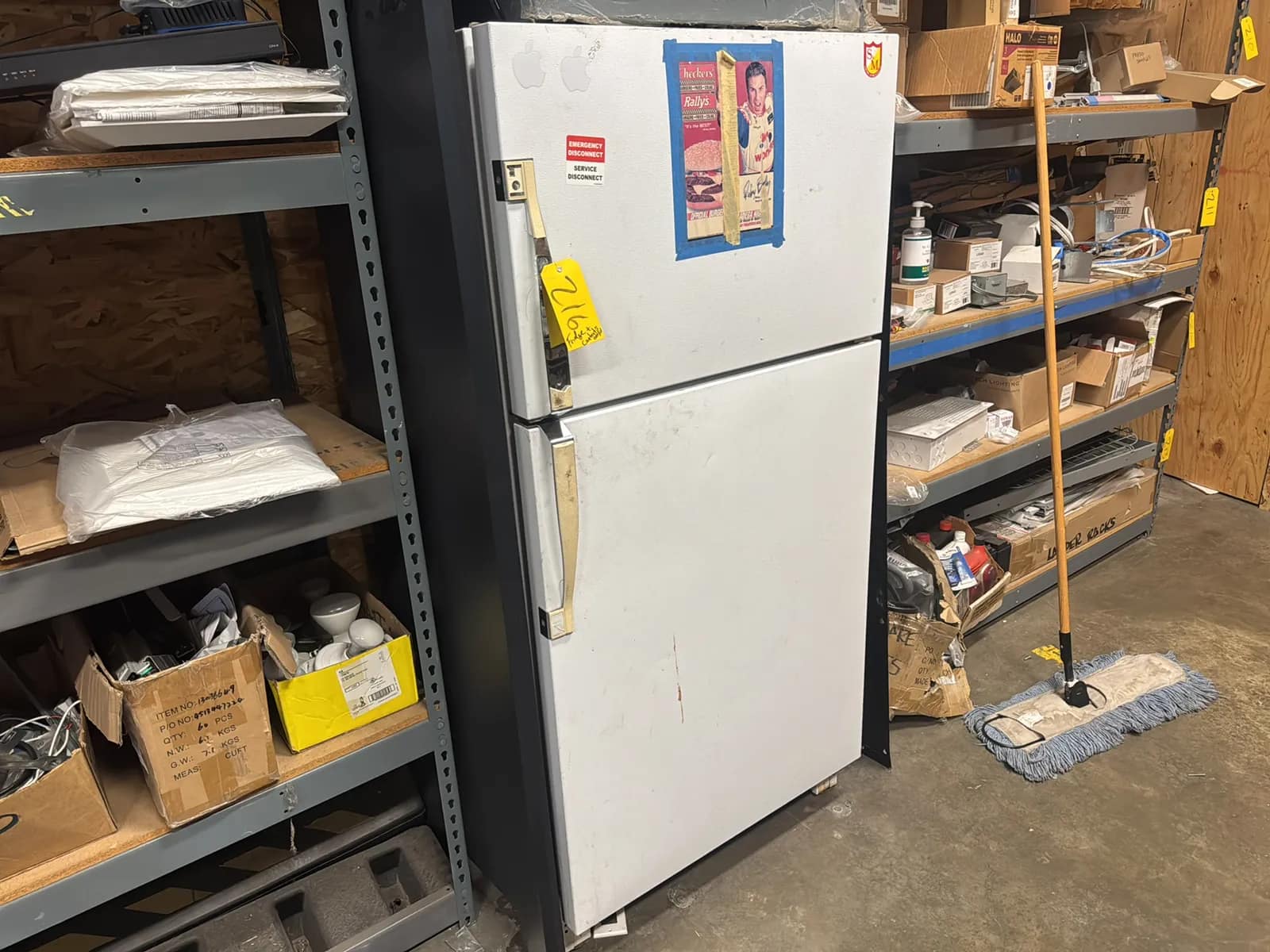 Montgomery Ward HMG711430 Refrigerator With Contents On And Inside: Electrical Boxes, Track Lighting And More, photo 2 of 9
