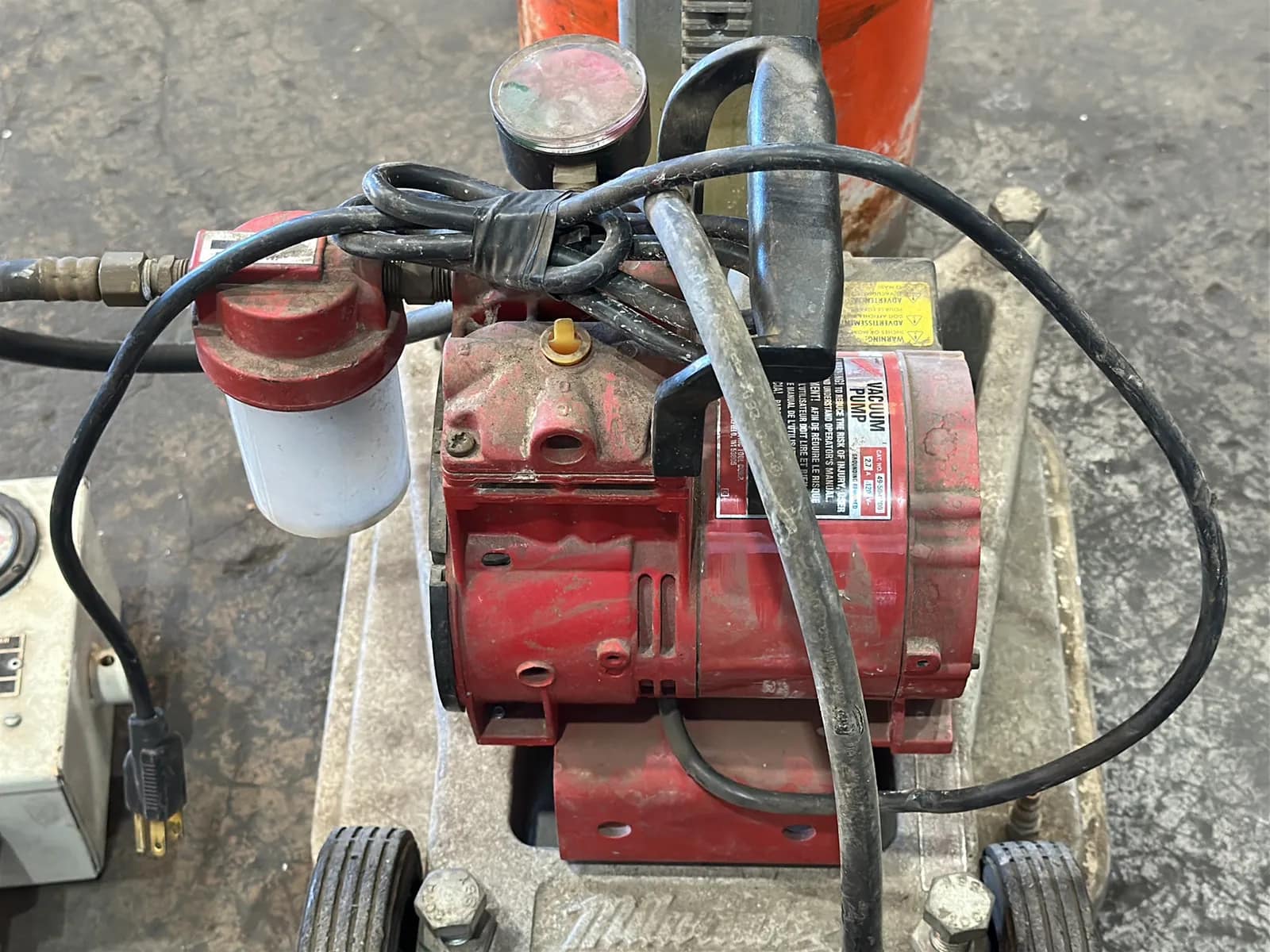 Milwaukee Heavy-Duty 4” to 14" Dymodrill Diamond Coring Motor with Dymorig Base-Stand, Vacuum Pump, and Bit, photo 7 of 10
