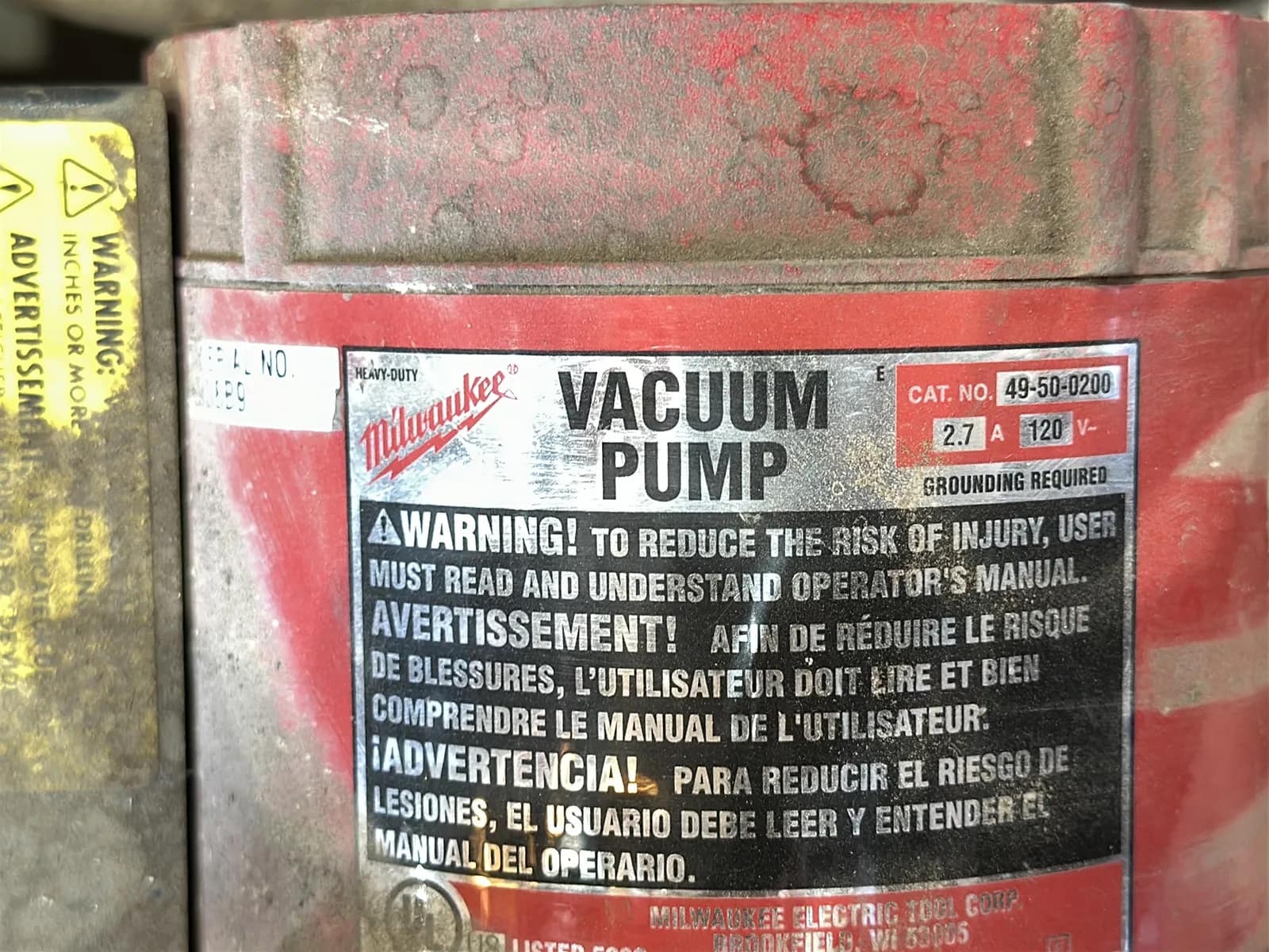 Milwaukee Heavy-Duty 4” to 14" Dymodrill Diamond Coring Motor with Dymorig Base-Stand, Vacuum Pump, and Bit, photo 9 of 10
