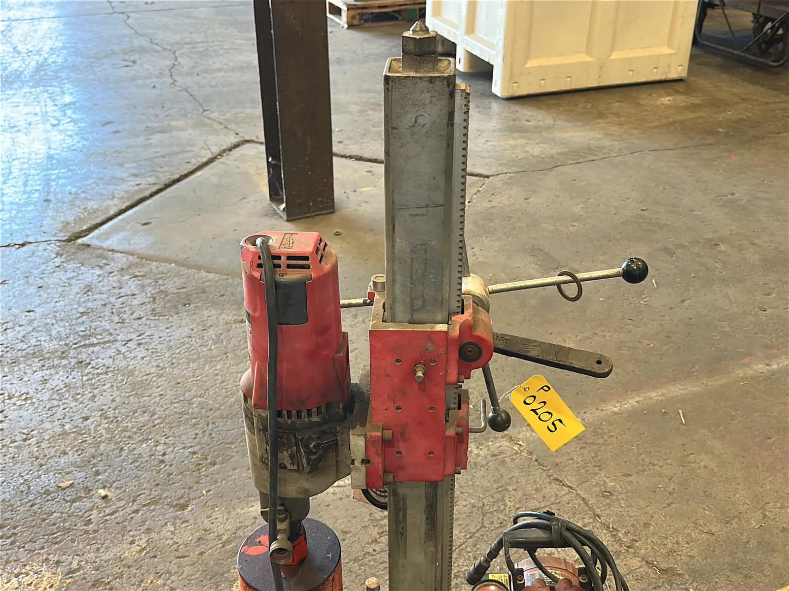 Milwaukee Heavy-Duty 4” to 14" Dymodrill Diamond Coring Motor with Dymorig Base-Stand, Vacuum Pump, and Bit, photo 6 of 11