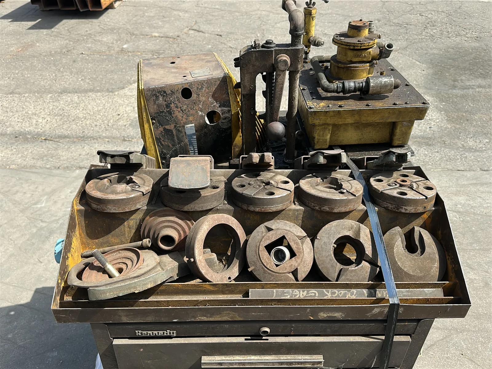 Contents Of Pallet: Kennedy Tool Box, Assorted Hardware, Used Lubrication Oil Container, And More, photo 9 of 9