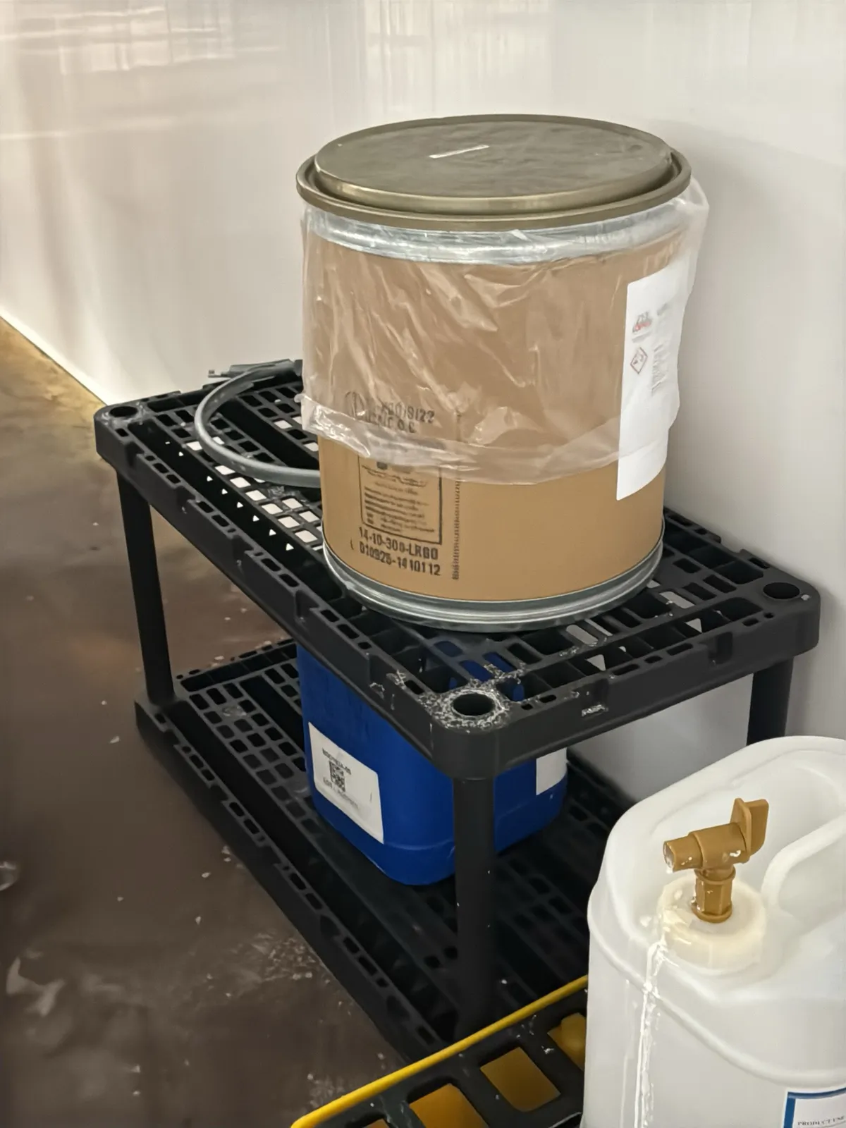 Chemical Station With Spill Containment Platform and (2) Shelving Units, photo 9 of 10
