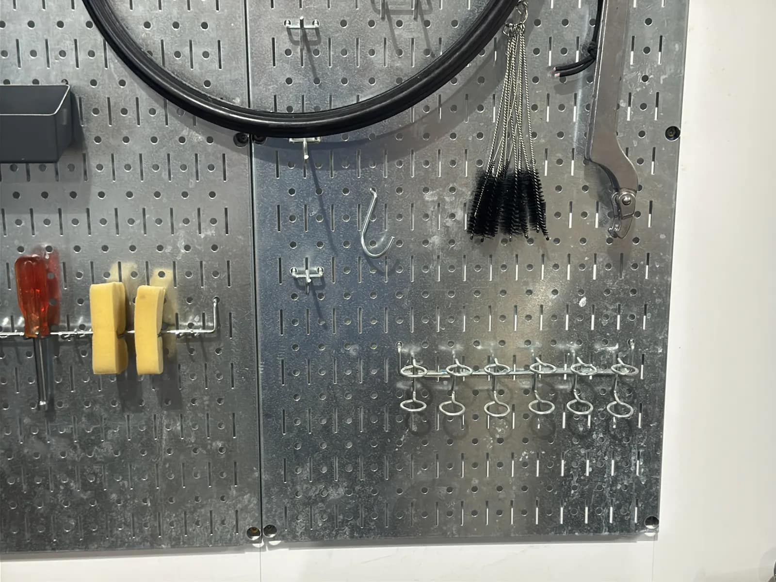 Steel Pegboard And Contents: Tools, Cleaning Brushes, And Gasket, photo 4 of 8