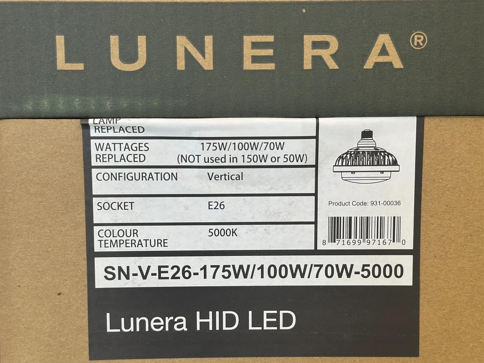 (225) Lunera LED Vertical Susan Lamps 175W/100W/70W E26 - $25,875 Approximate Retail Value (Unused), photo 2 of 6