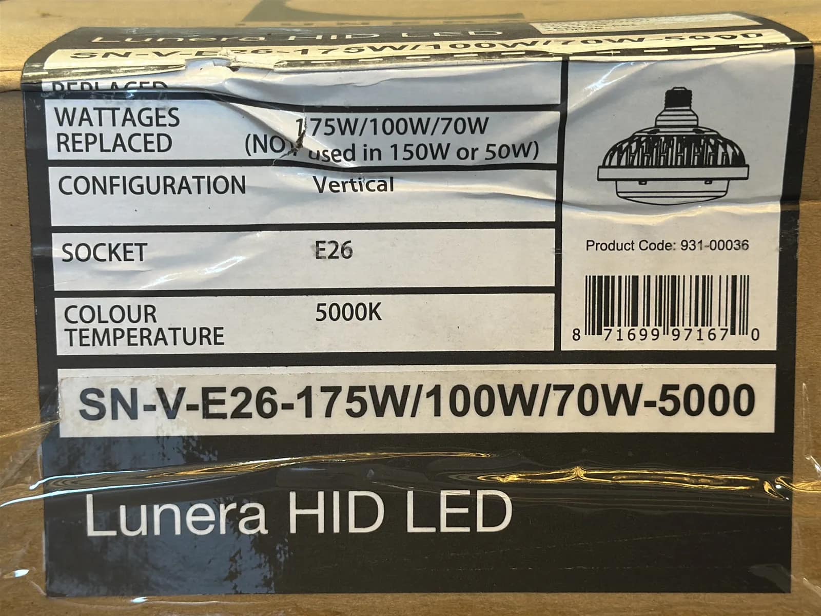 (150) Lunera LED Vertical Susan Lamps 175W/100W/70W E26 - $17,250 Approximate Retail Value (Unused), photo 4 of 6