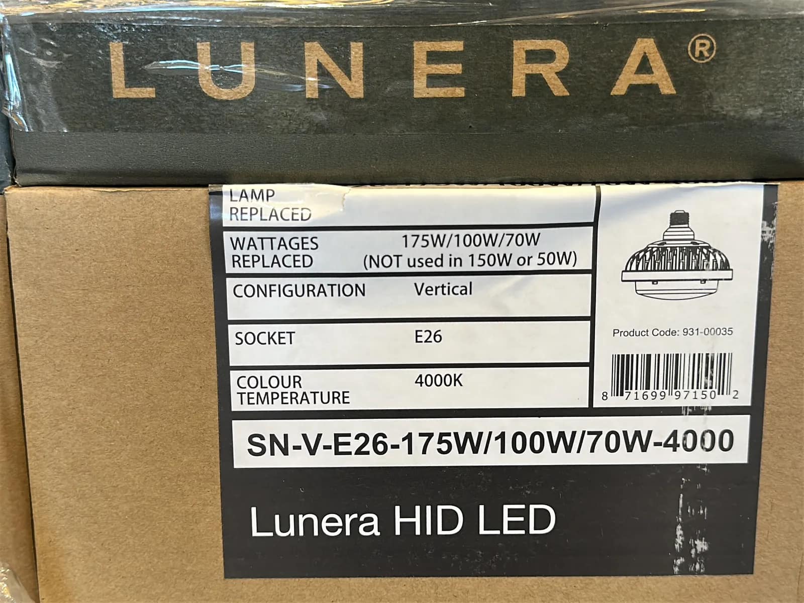 (150) Lunera LED Vertical Susan Lamps 175W/100W/70W E26 - $17,250 Approximate Retail Value (Unused), photo 2 of 6
