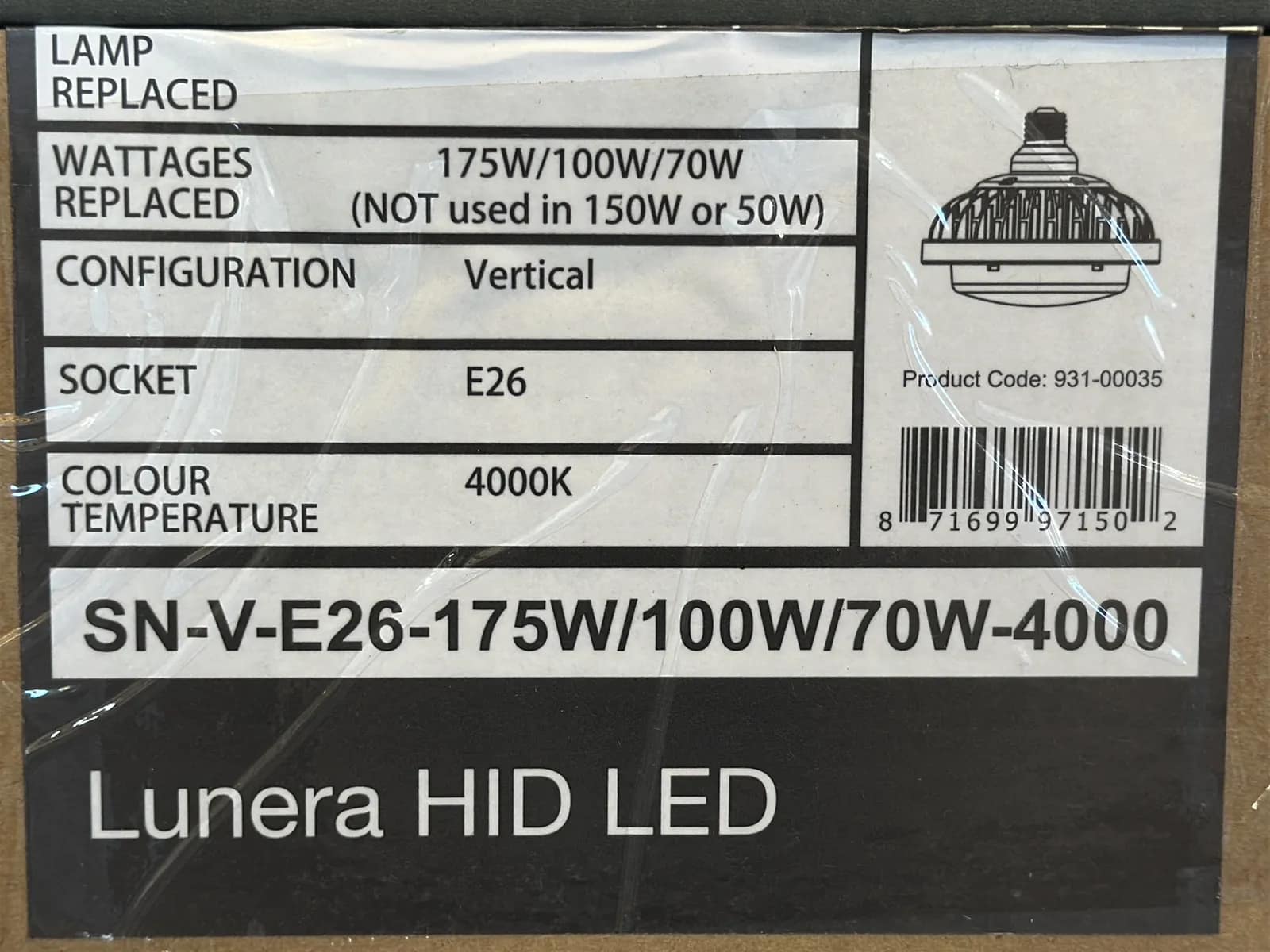 (225) Lunera LED Vertical Susan Lamps 175W/100W/70W E26 - $25,875 Approximate Retail Value (Unused), photo 3 of 6