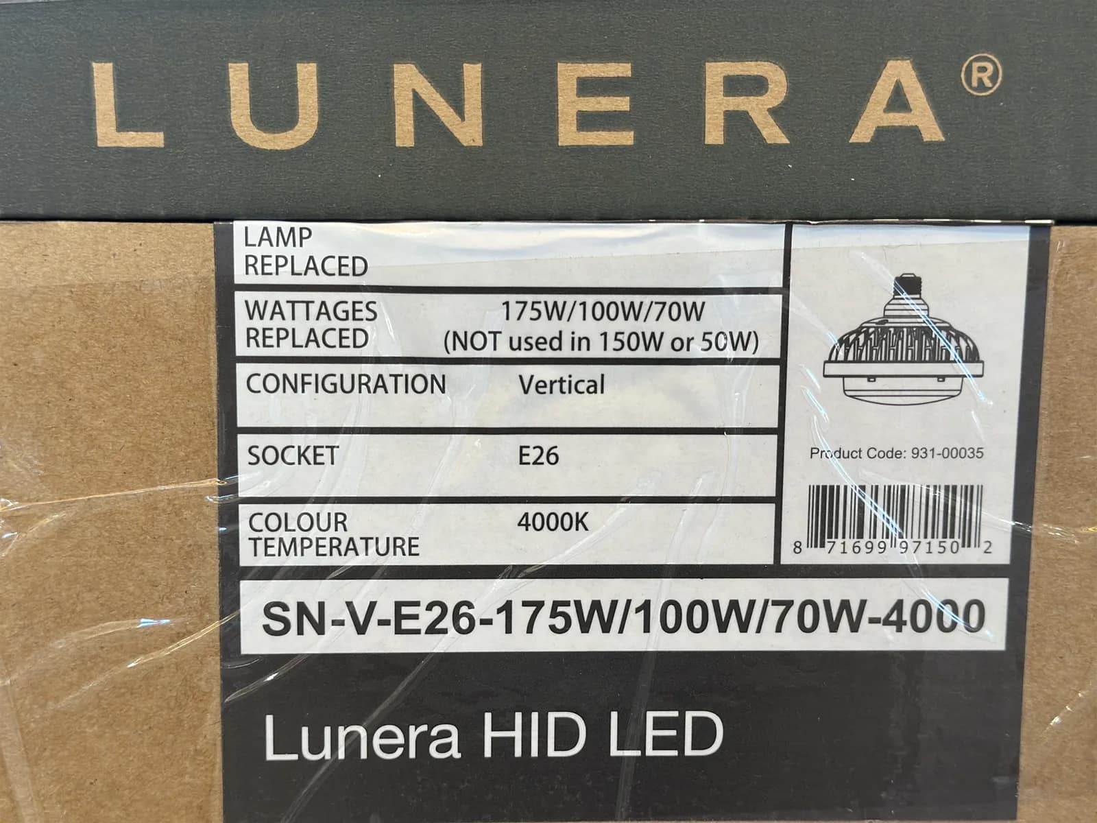 (225) Lunera LED Vertical Susan Lamps 175W/100W/70W E26 - $25,875 Approximate Retail Value (Unused), photo 2 of 6