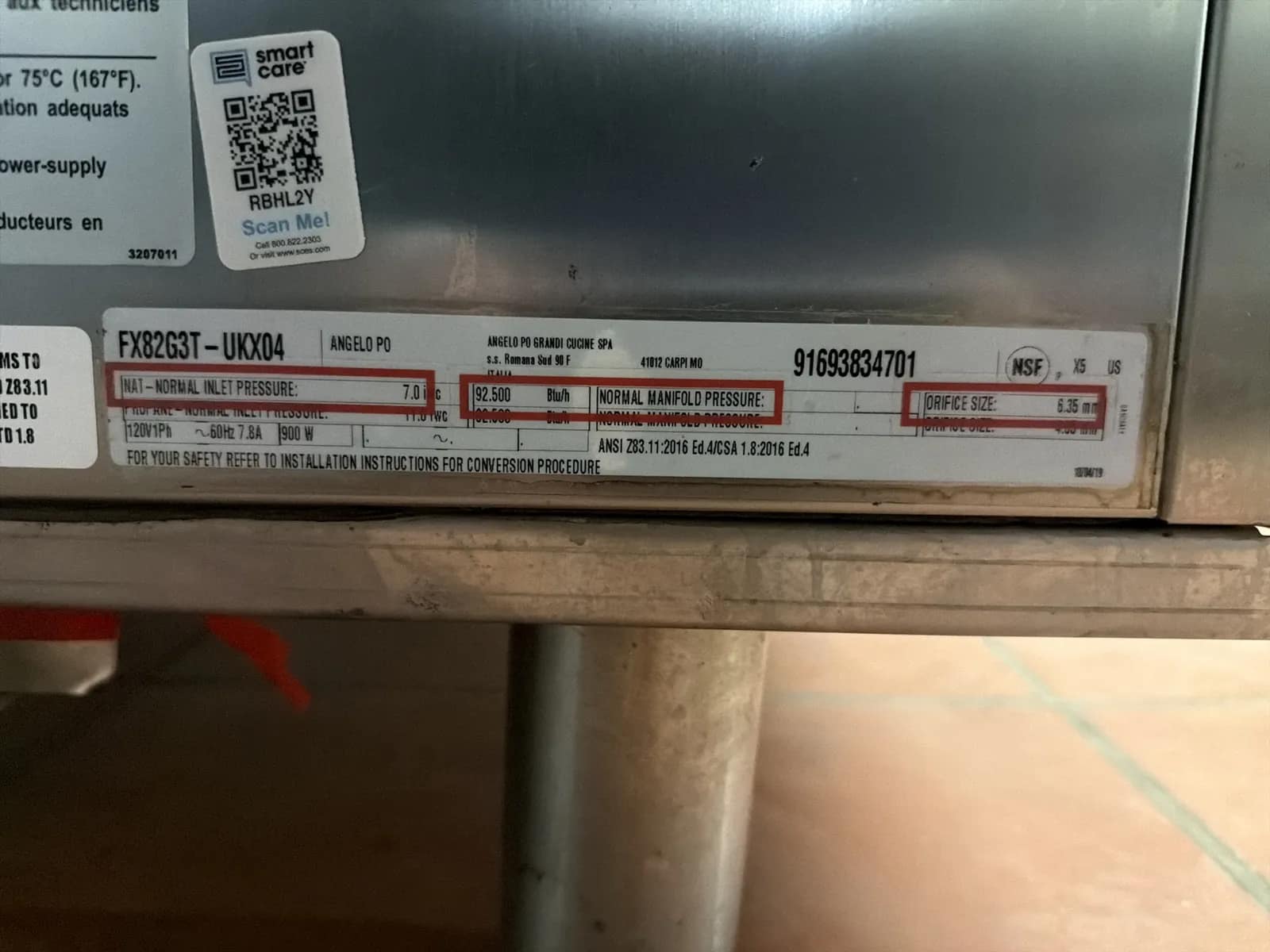 Angelo PO FX82G3T-UKX04 Natural Gas, 120 Volts, photo 6 of 8