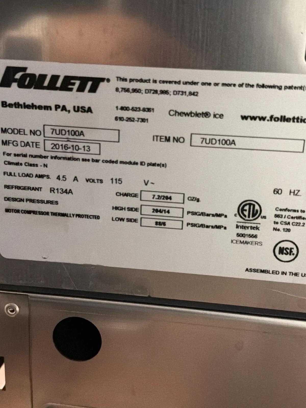 Follett Floor Model Nuggets Ice Maker, photo 6 of 6