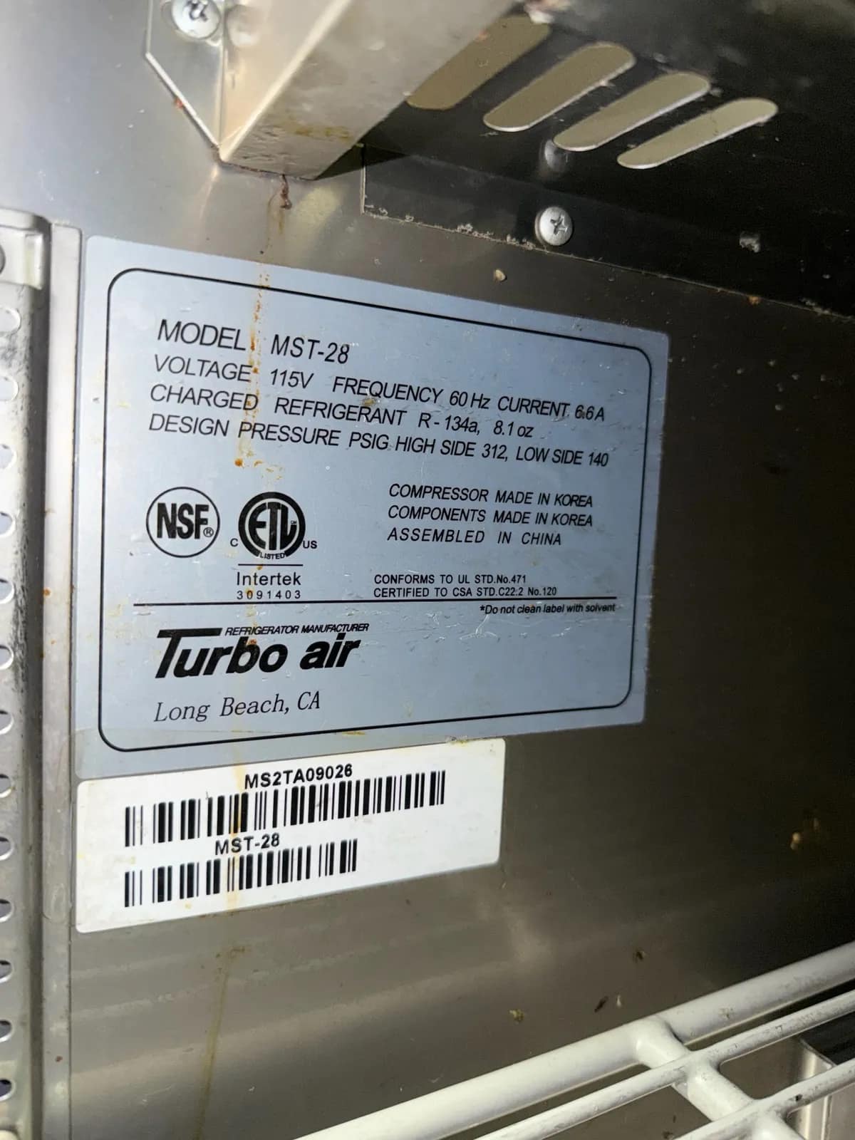 Turbo Air Single Door Prep Table, photo 7 of 7
