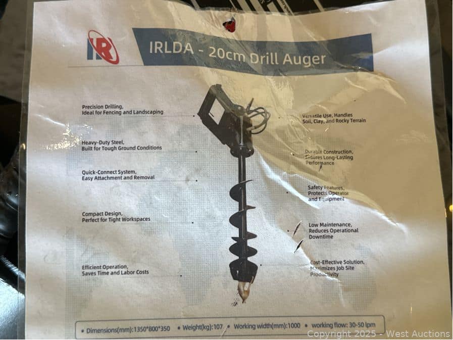 2026 IR IRLDA 20cm Drill Auger (Unused), photo 12 of 16