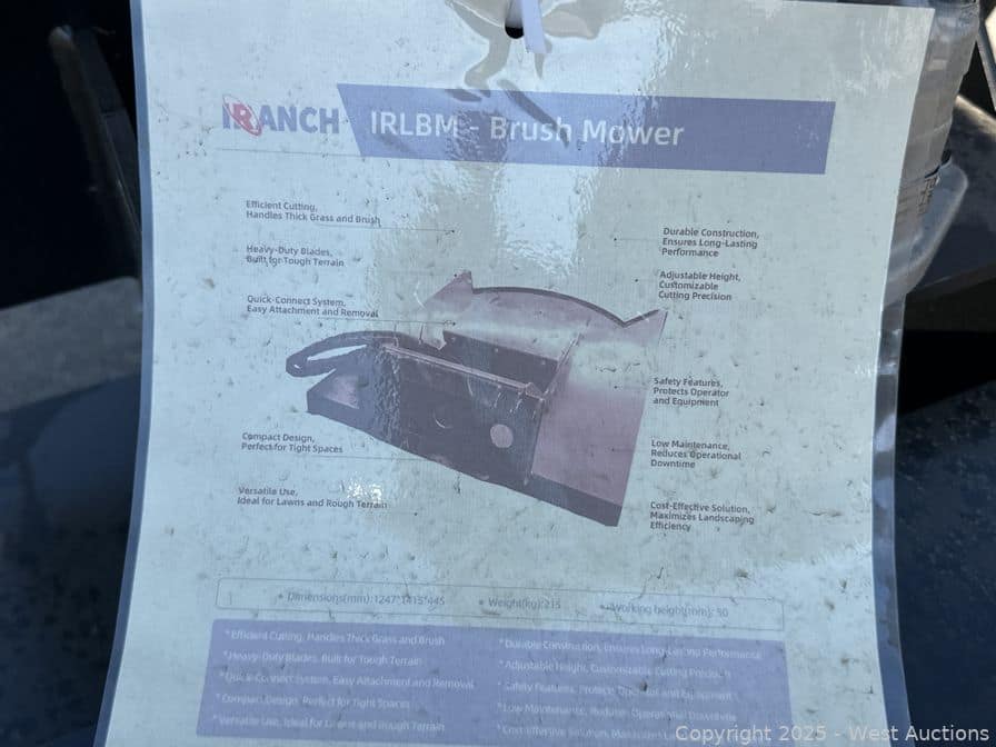 2026 IRanch IRLMB Brush Mower for Mini Skid Steer (Unused), photo 11 of 13