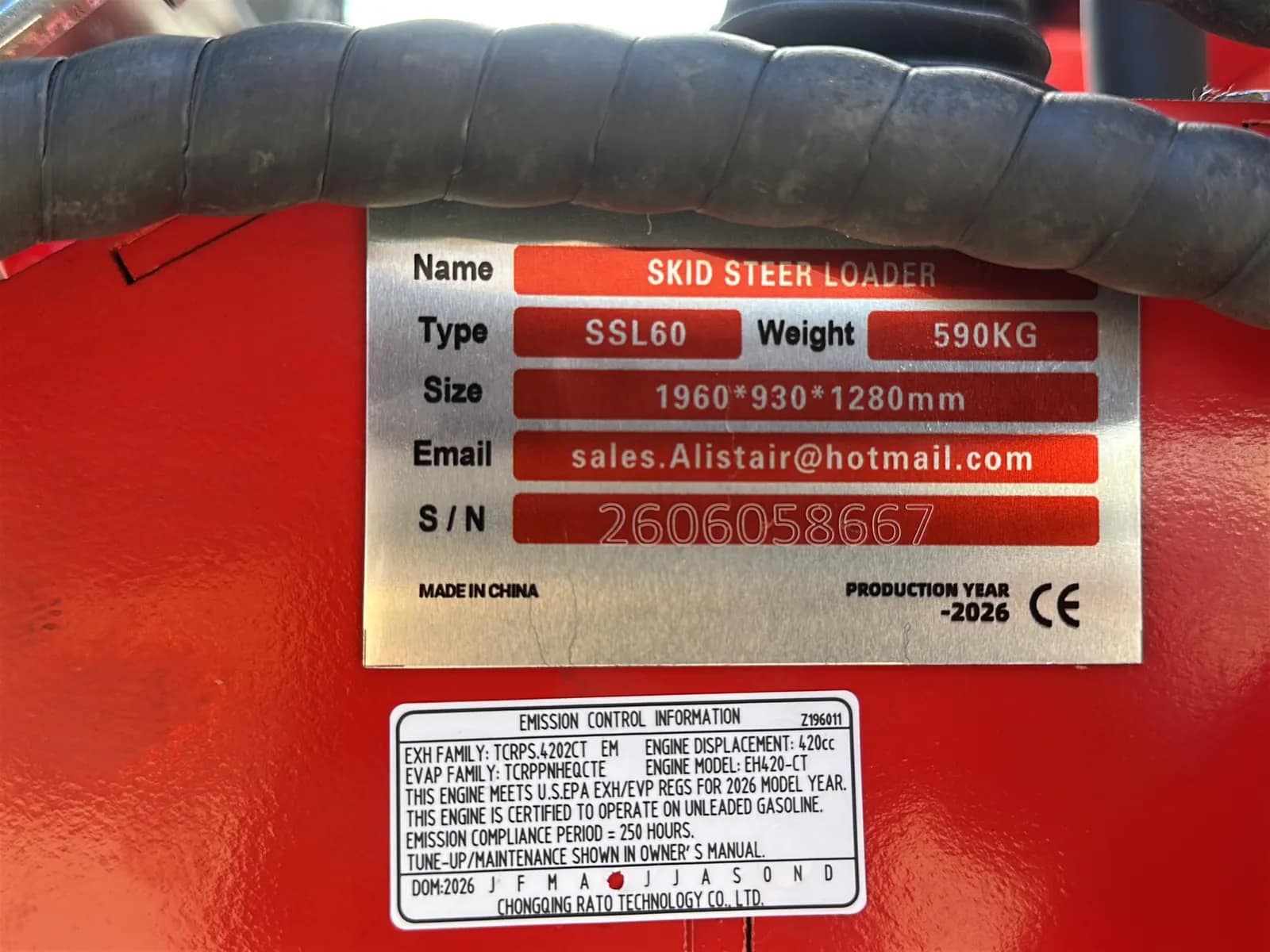 2026 SDLanch SSL60 Compact Skid Steer Track Loader (Unused), photo 26 of 27