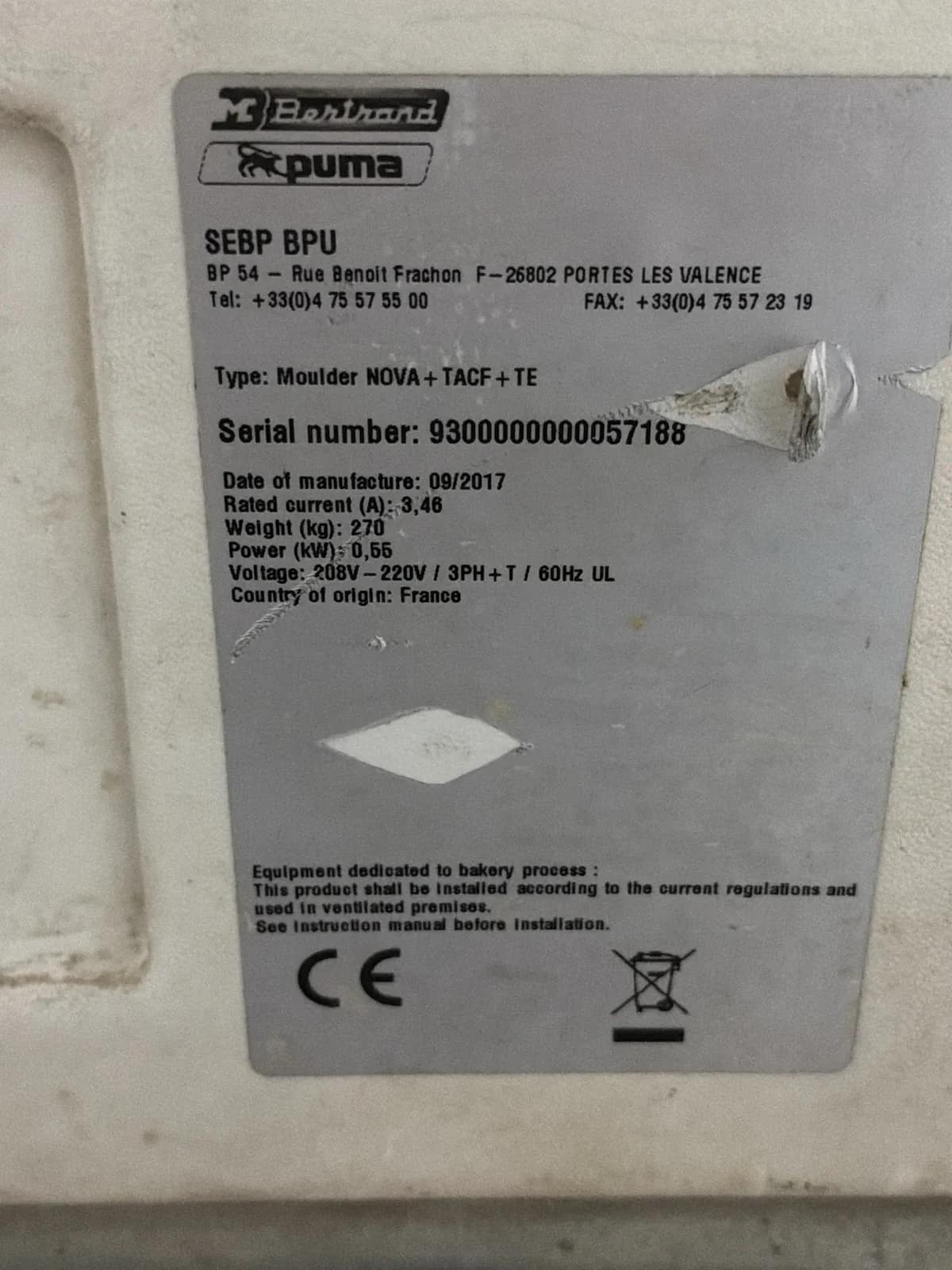 NOVA Dough Sheeter 220 Volts, photo 6 of 6