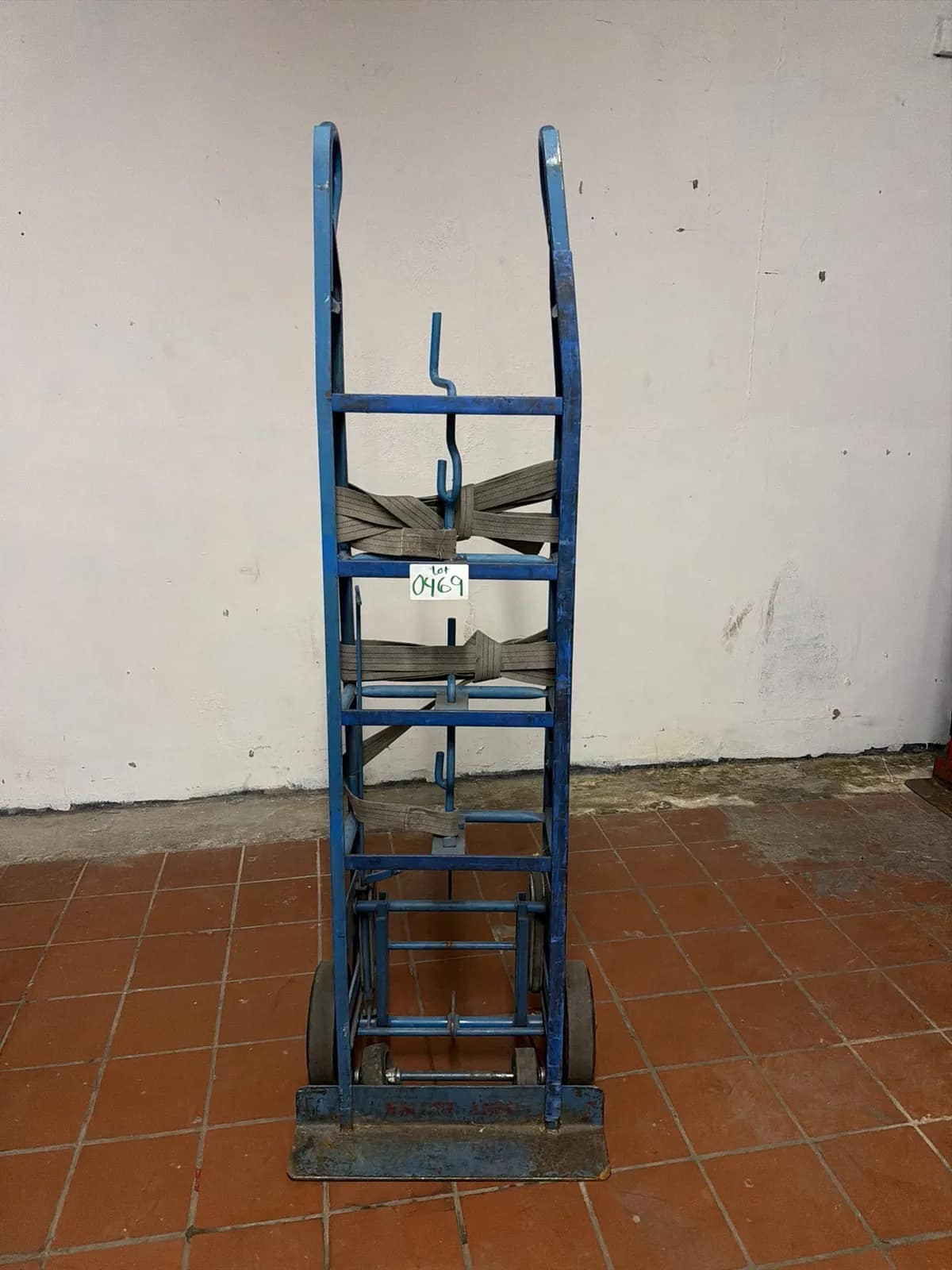 Vintage Blue Hand Truck Dolly With Rubber Wheels, photo 8 of 9