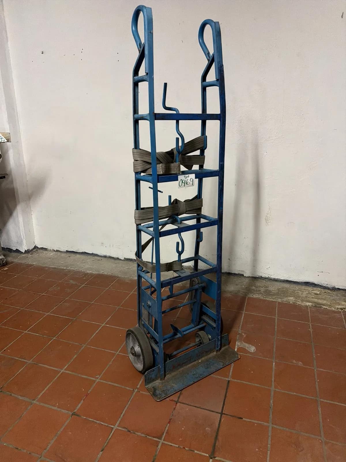 Vintage Blue Hand Truck Dolly With Rubber Wheels, photo 6 of 9