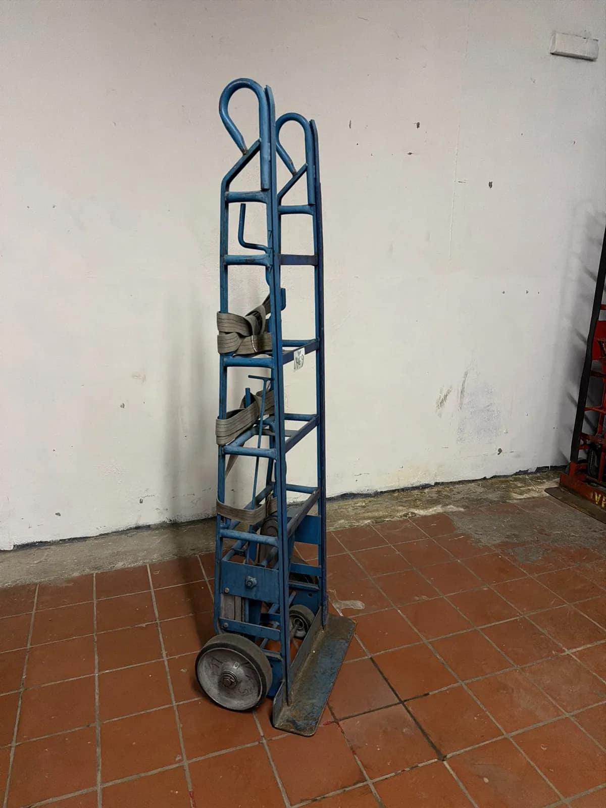 Vintage Blue Hand Truck Dolly With Rubber Wheels, photo 7 of 9