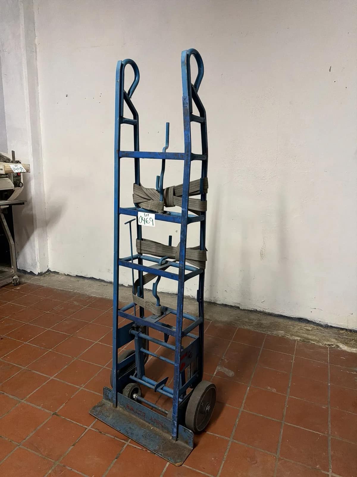 Vintage Blue Hand Truck Dolly With Rubber Wheels, photo 9 of 9