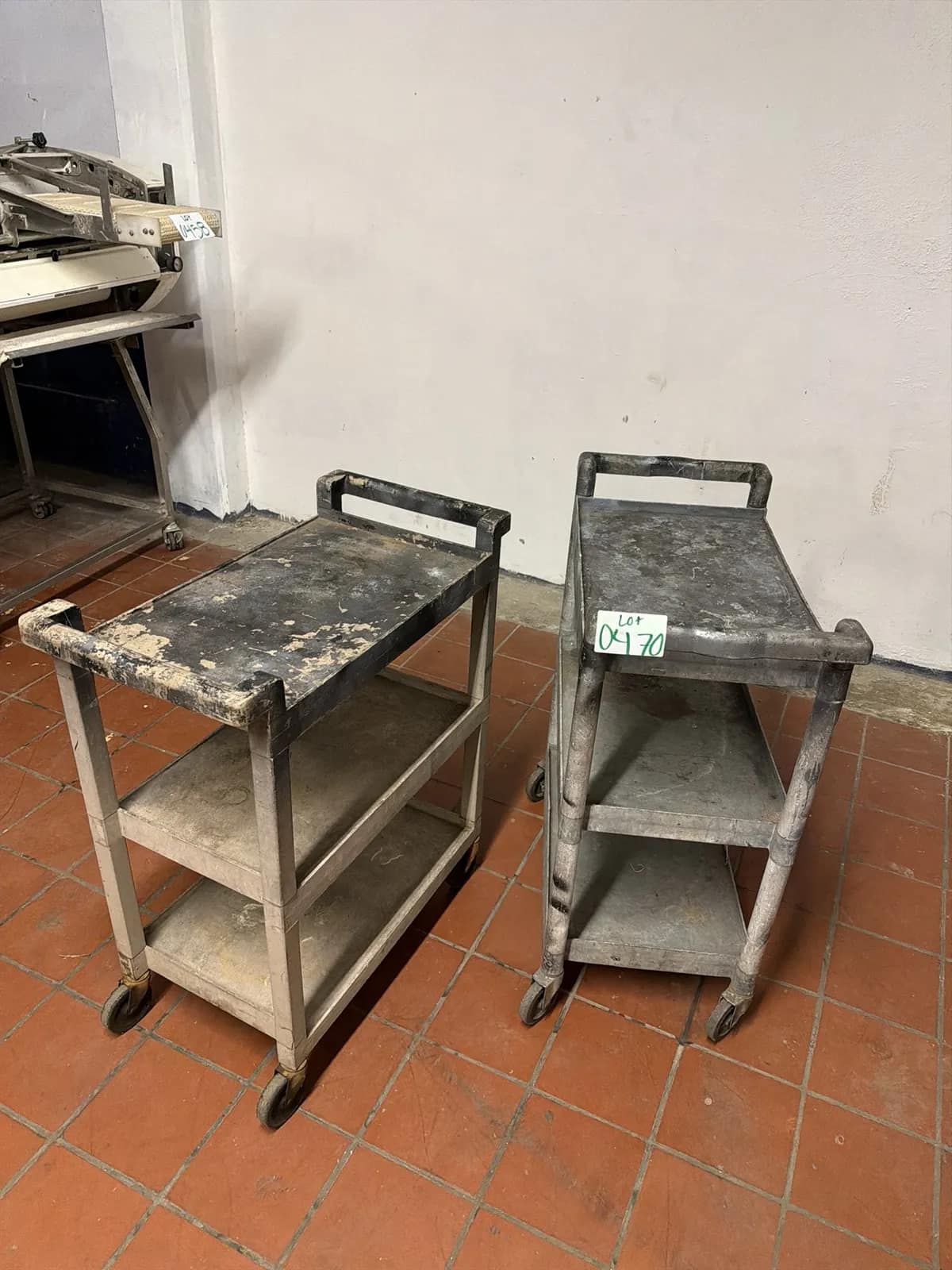 (2) Plastic Utility Cars With Two Shelves, photo 2 of 4