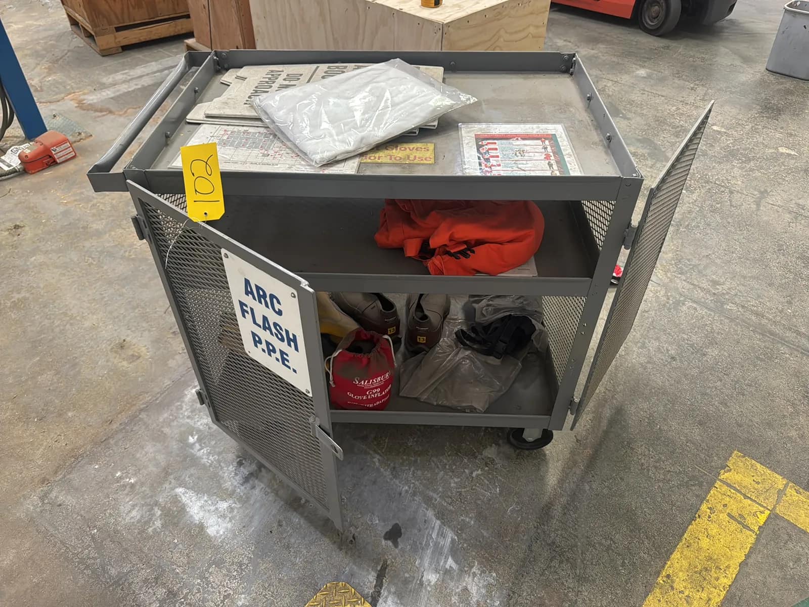 Rolling Metal Cart With Contents, photo 2 of 5