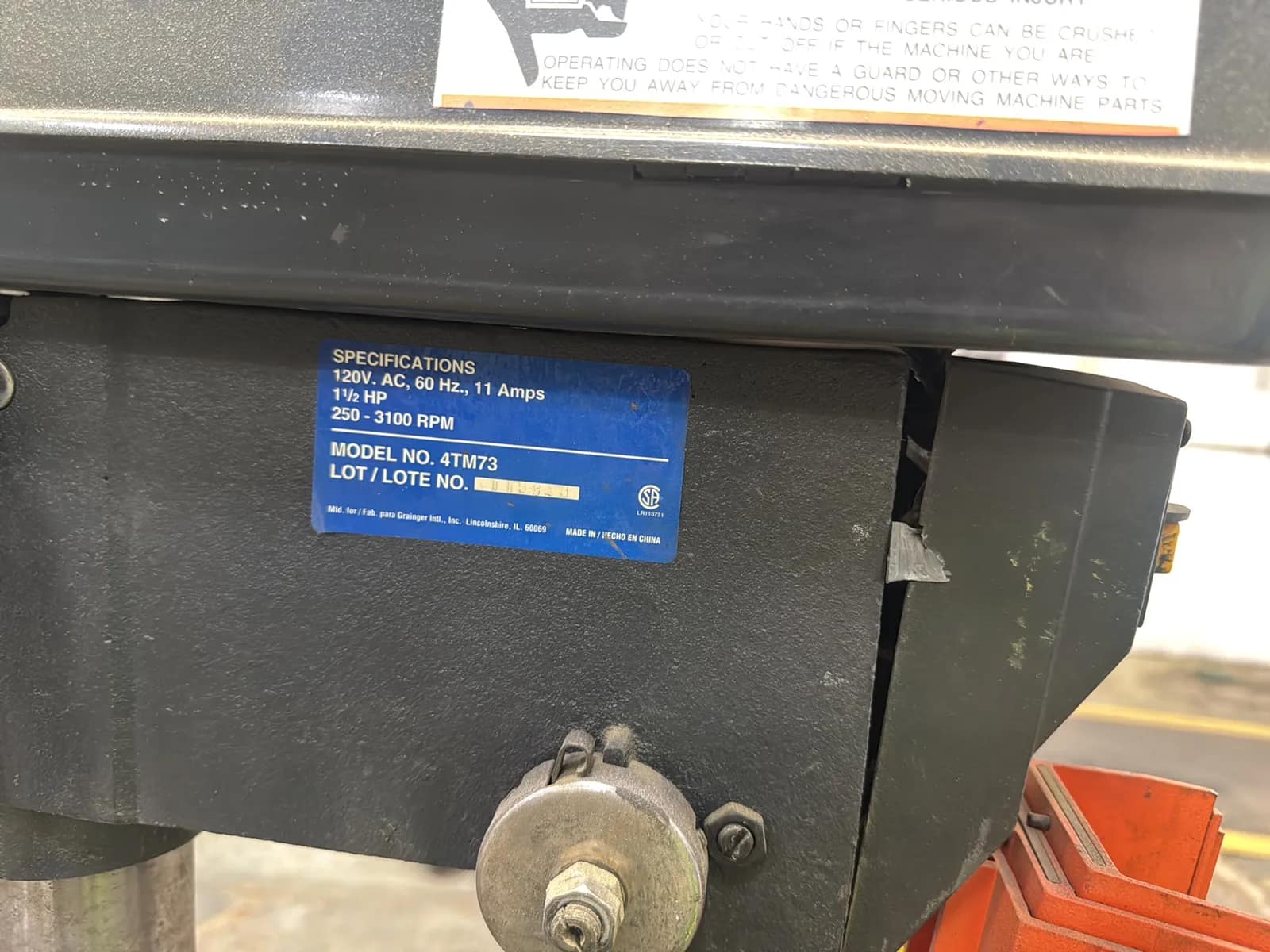 Westward 15” Drill Press, photo 6 of 6