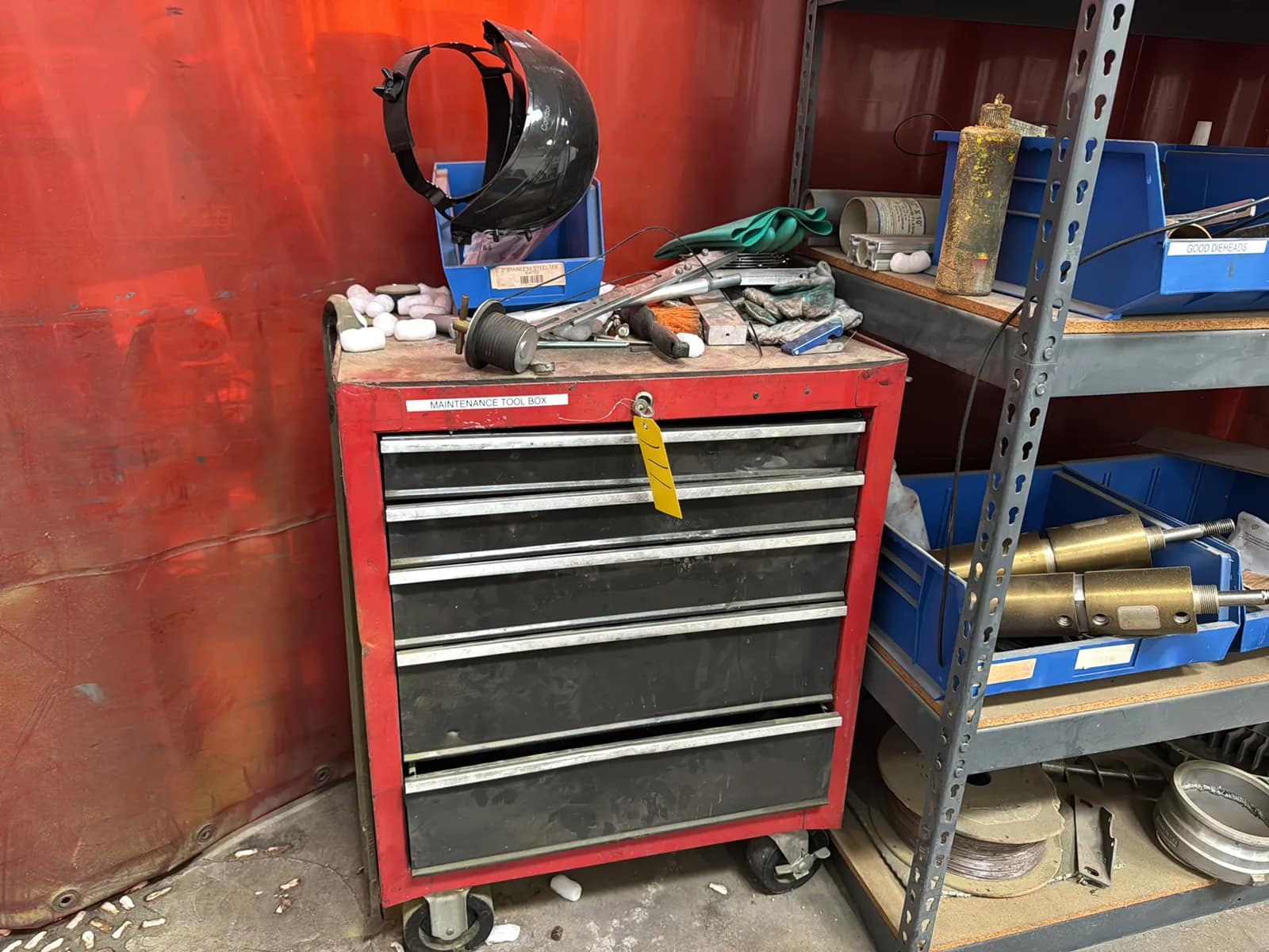 Contents Of Corner: Toolbox With Contents, Steel Rack With Contents, photo 2 of 11