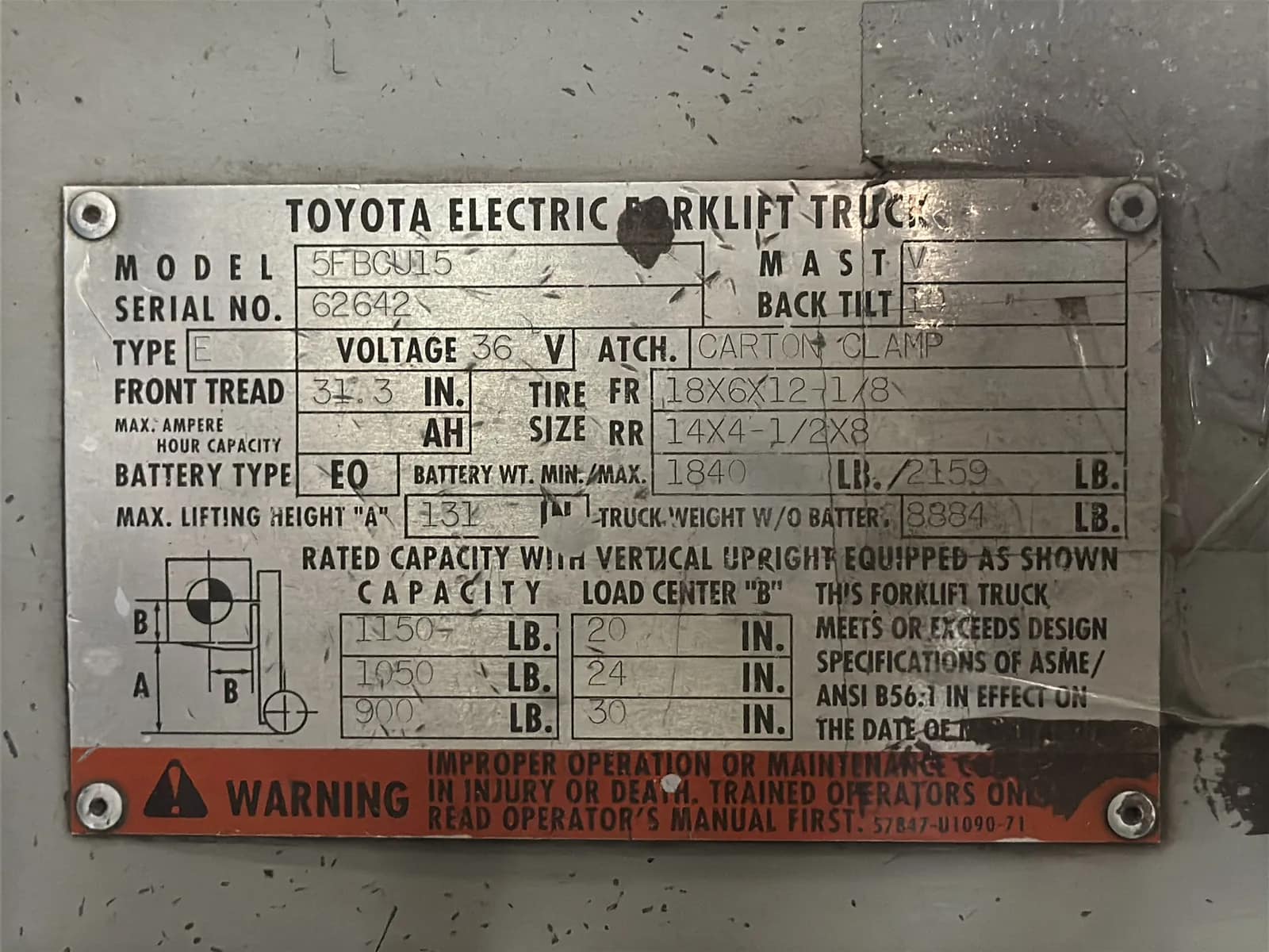 Toyota 5FBCU15 2,700lb Capacity Electric Forklift, photo 21 of 51