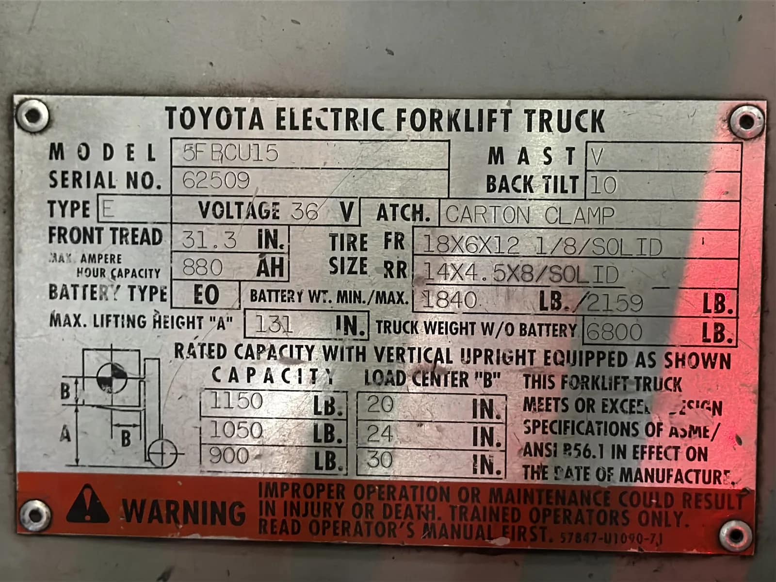 Toyota 5FBCU15 2,700lb Capacity Electric Forklift With Cascade Bale Clamp, photo 28 of 49