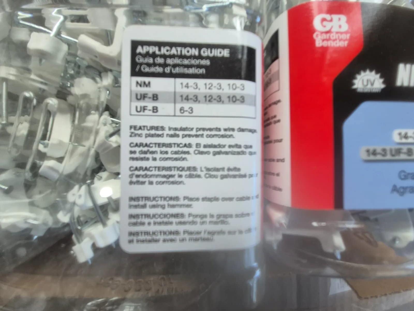 (6) Containers Of NM Cable Staples, Qty 175, photo 2 of 3