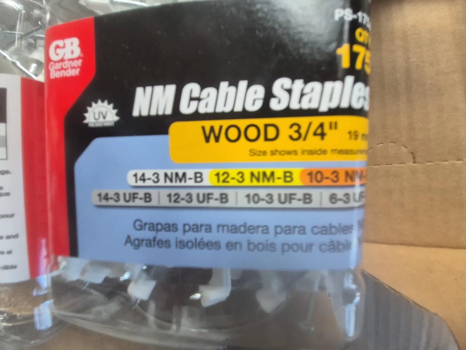 (6) Containers Of NM Cable Staples, Qty 175, photo 3 of 3