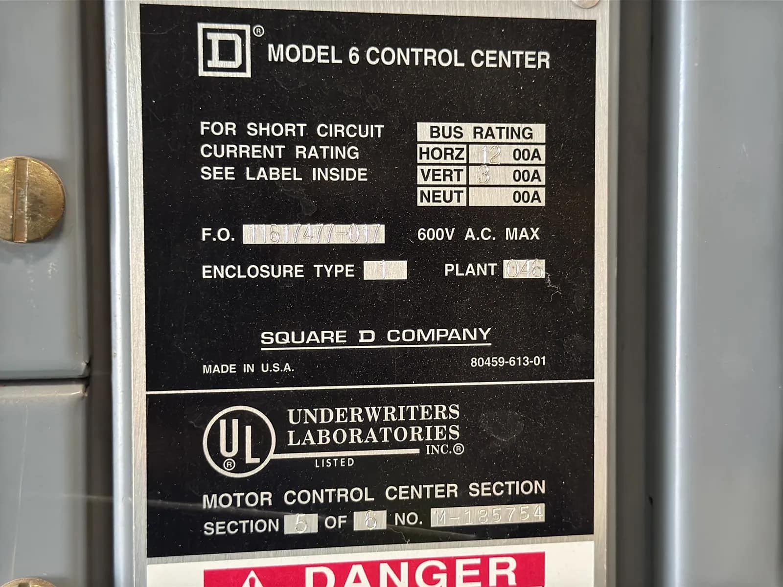 D Model 6 Motor Control Multi Unit Control Panel, photo 16 of 17