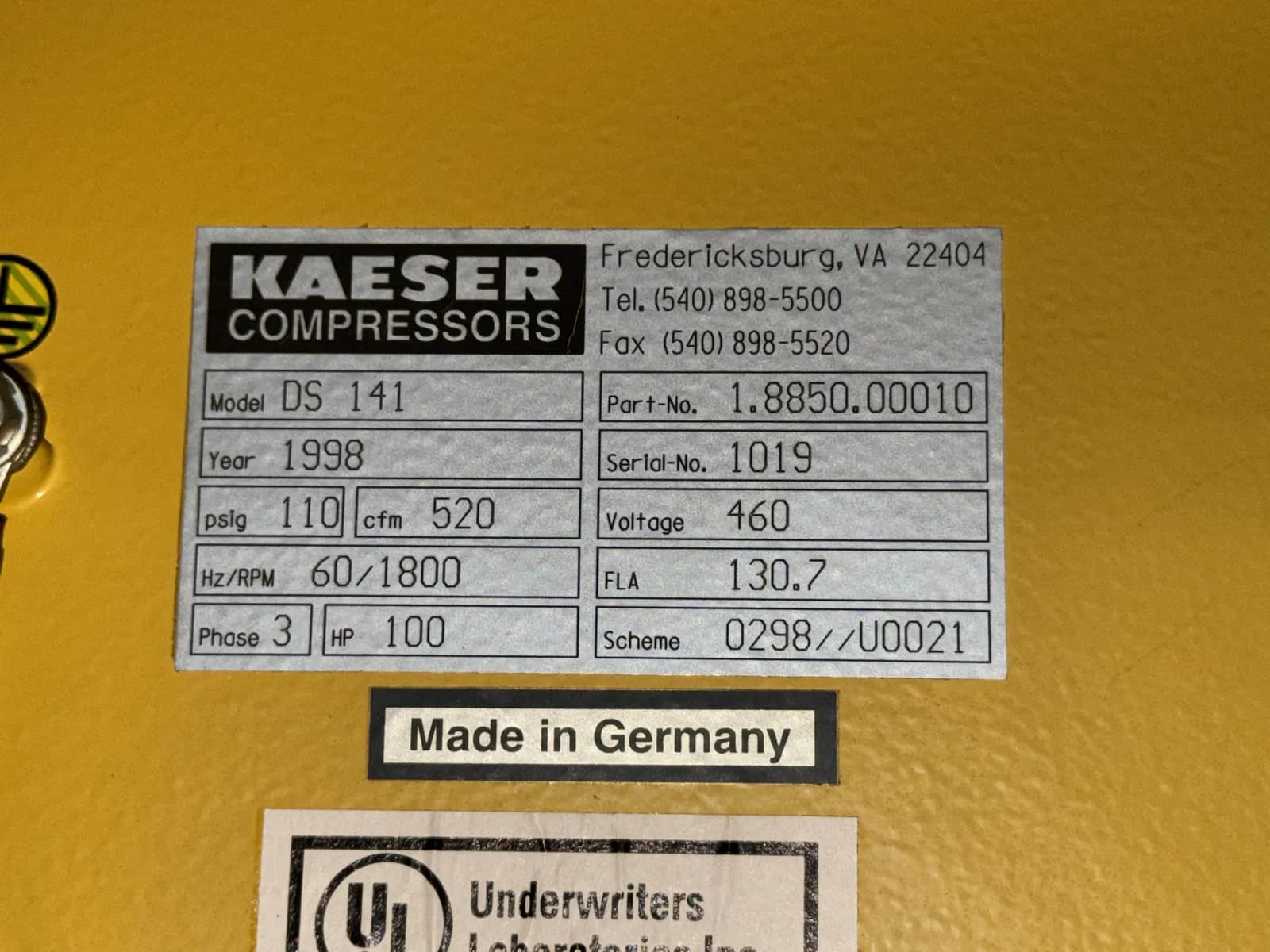 Kaeser Air Compressor Model DS141, photo 13 of 16