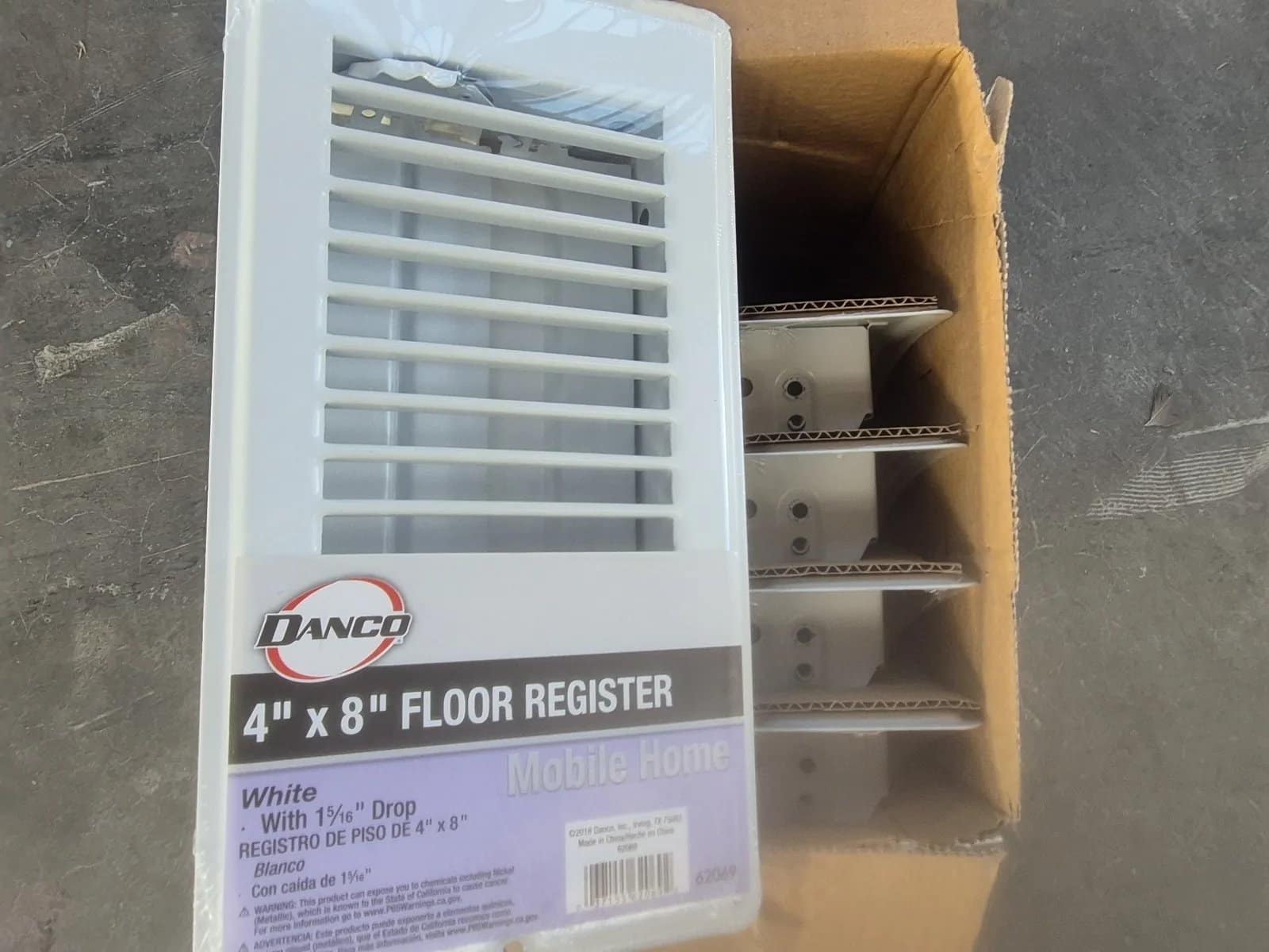 (1) Box, 4"x8" Floor Register, 5 Per Box, photo 3 of 3