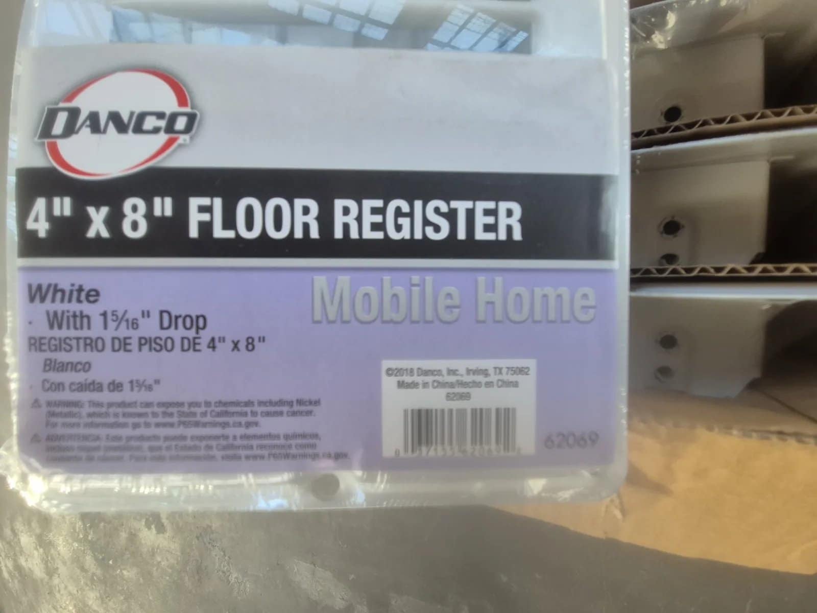 (1) Box, 4"x8" Floor Register, 5 Per Box, photo 2 of 3