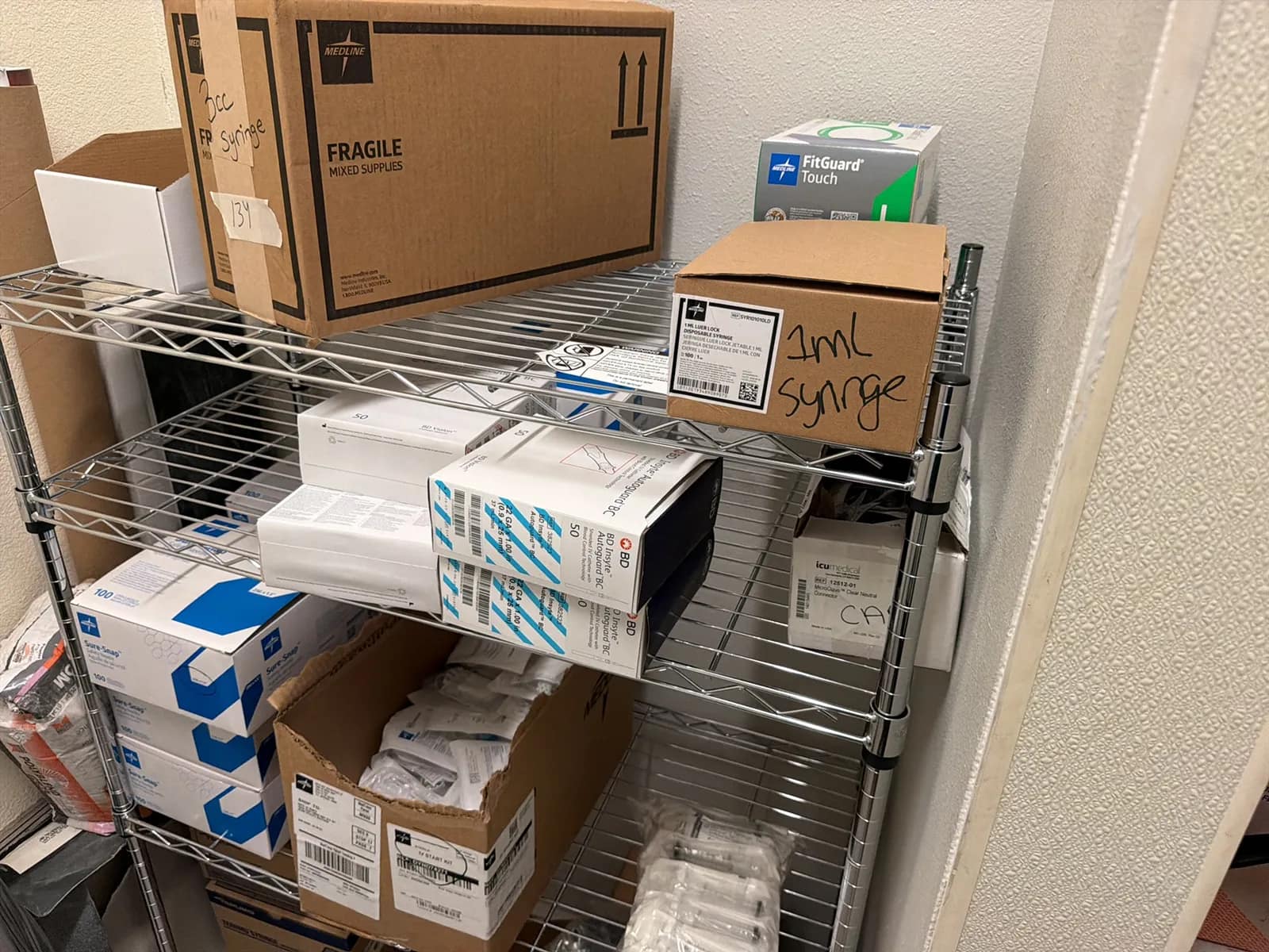 Contents of Room: Wire Rack with Office and Medical Supplies, photo 4 of 7