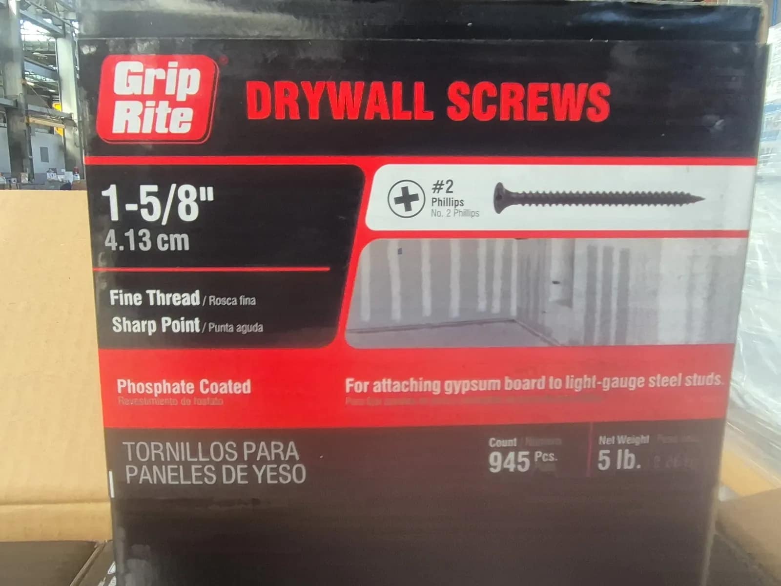 (1) Box, Drywall Screws, 1 5/8" 4.13, 5lbs, photo 2 of 3