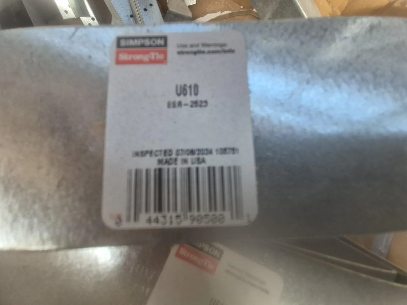 Contents Of Pallet: Assortment Of Galvanized Steel Framing Hardware, Galvanized Face-Mount Joist Hangers, photo 3 of 4