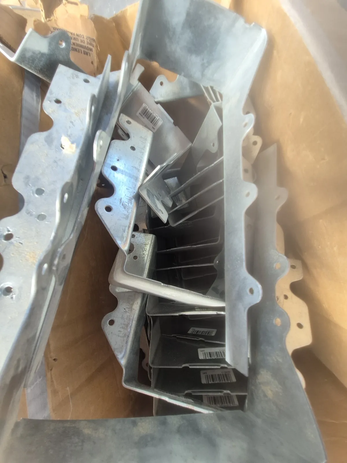 Contents Of Pallet: Assortment Of Galvanized Steel Framing Hardware, Galvanized Face-Mount Joist Hangers, photo 4 of 4