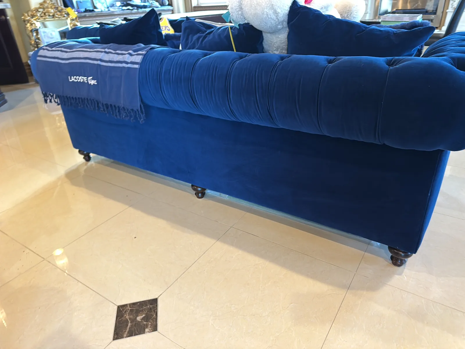 Blue Living Room Couch And Chair Set: (1) Couch, (2) Chairs, (1) Rug And (1) Coffee Table, photo 12 of 12