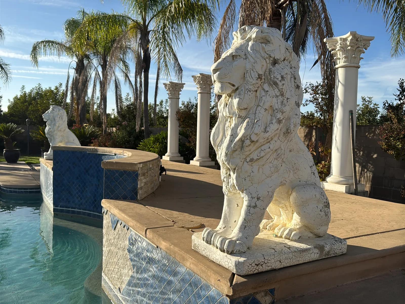 (2) Stone Lion Sculptures, photo 2 of 10