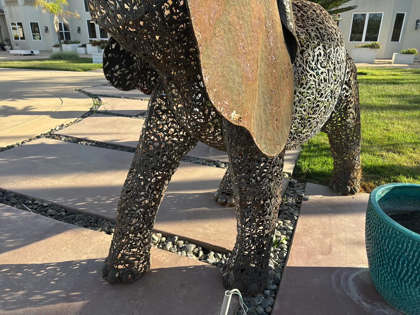 Garden Items: Steel Filigree Elephant Sculpture, photo 4 of 7