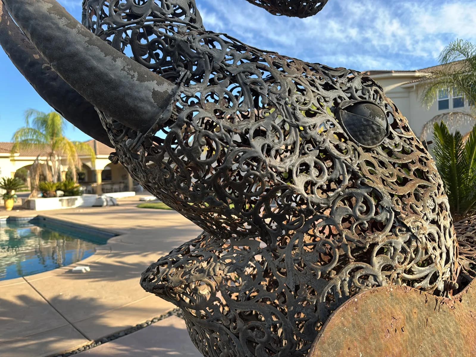 Garden Items: Steel Filigree Elephant Sculpture, photo 5 of 7