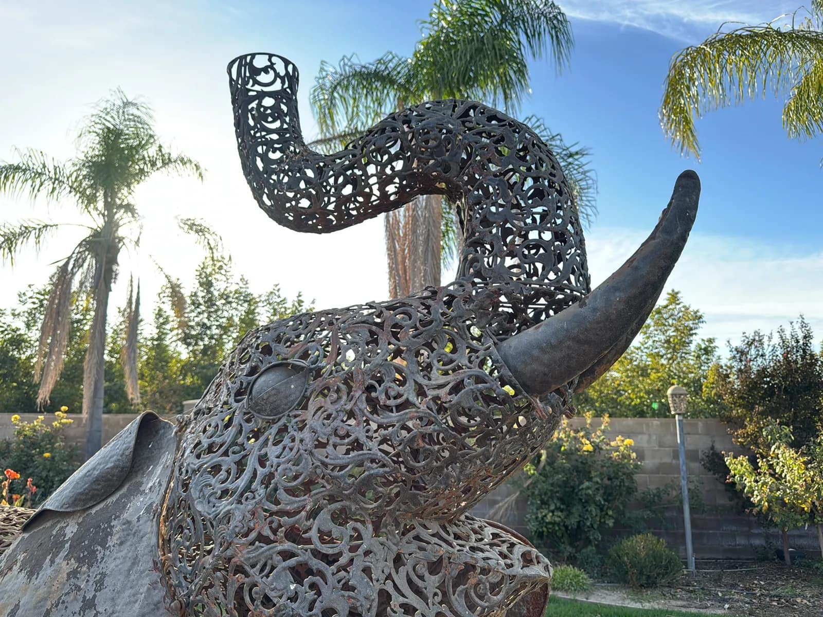 Garden Items: Steel Filigree Elephant Sculpture, photo 6 of 7