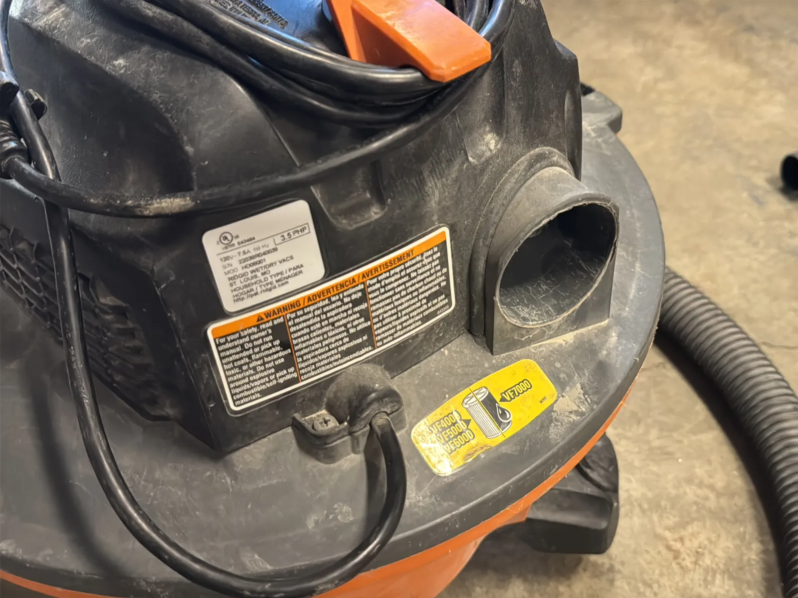 Ridgid Wet/Dry Vac, photo 6 of 9