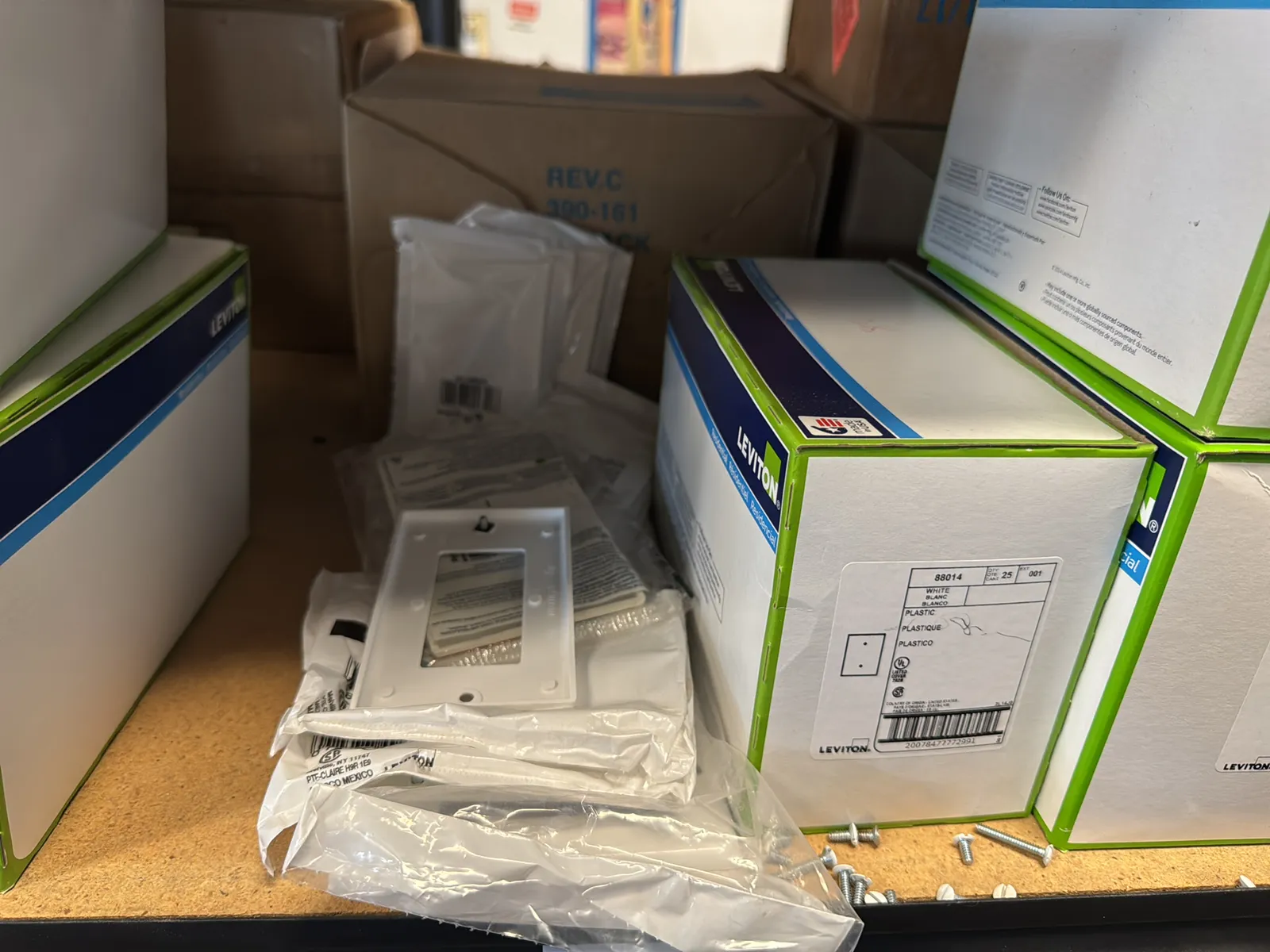 Contents Of (1) Shelf: Leviton Switch-plates, Lutron Switches And More, photo 3 of 12