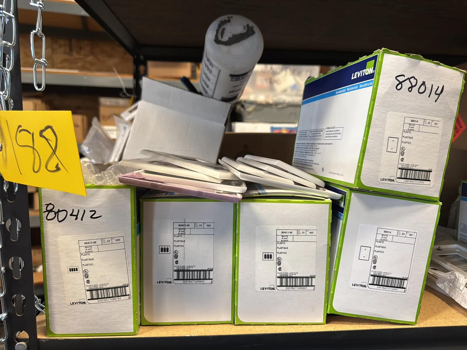 Contents Of (1) Shelf: Leviton Switch-plates, Lutron Switches And More, photo 2 of 12