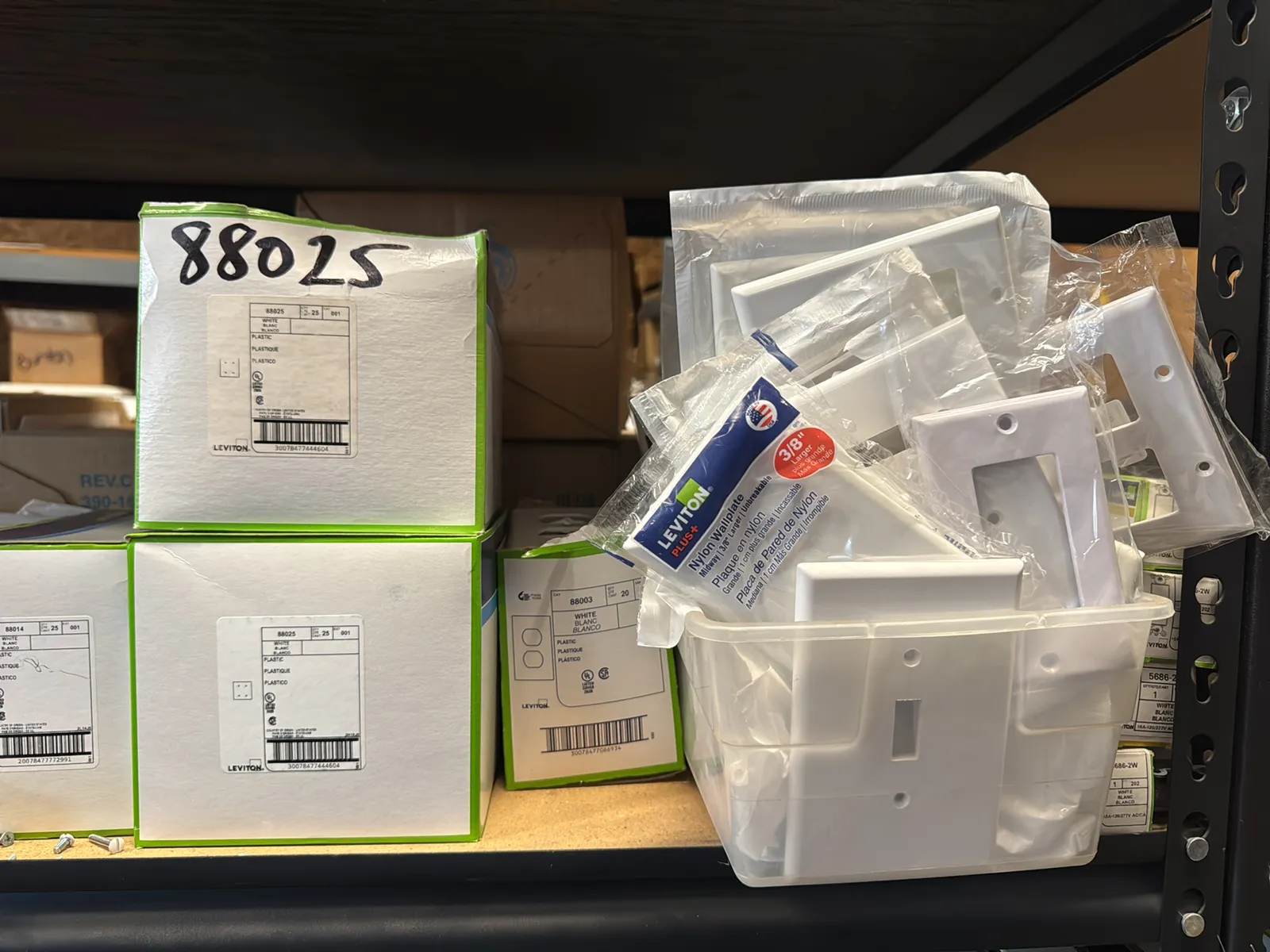Contents Of (1) Shelf: Leviton Switch-plates, Lutron Switches And More, photo 4 of 12