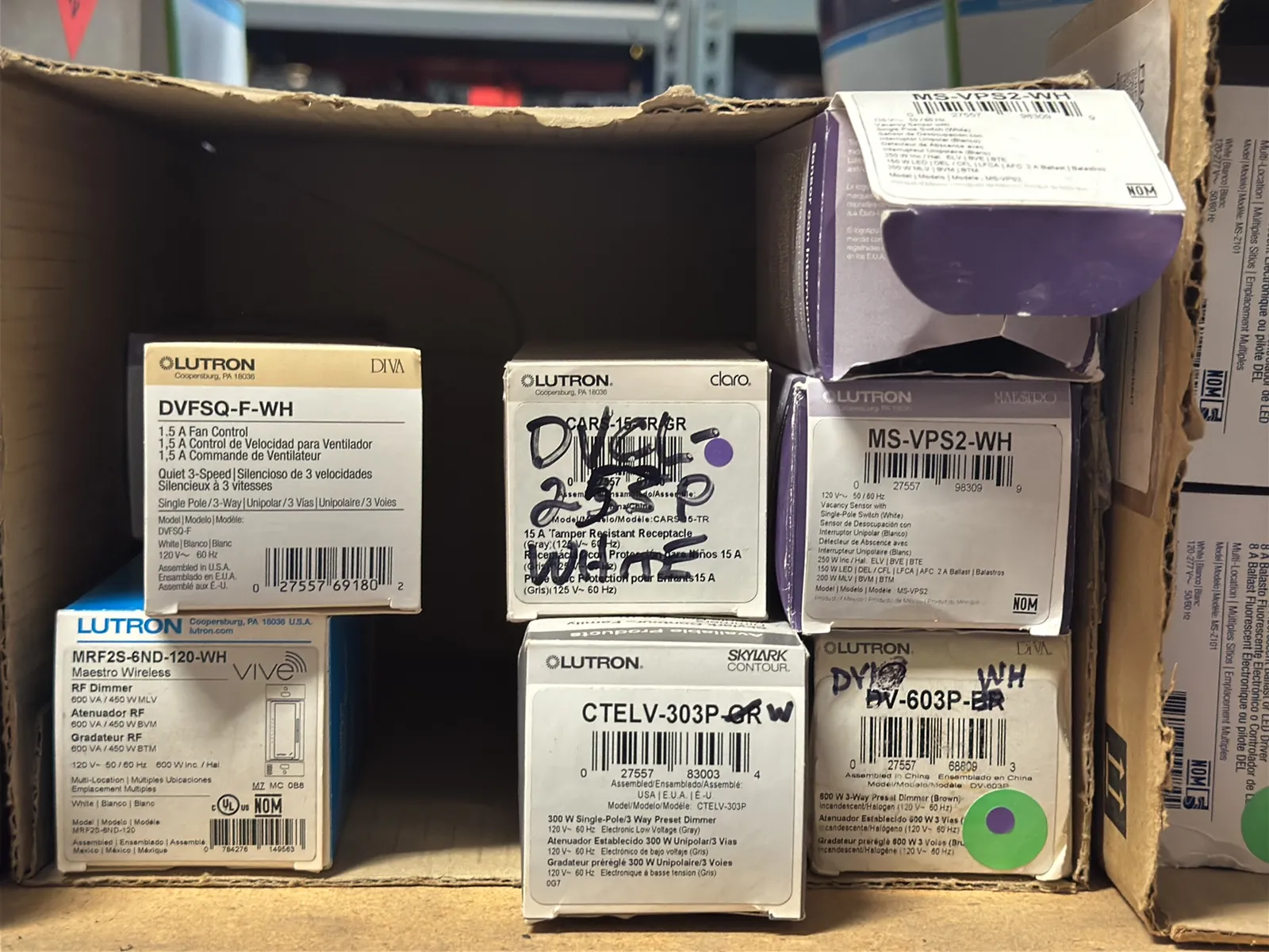 Contents Of (1) Shelf: Leviton Switch-plates, Lutron Switches And More, photo 9 of 12