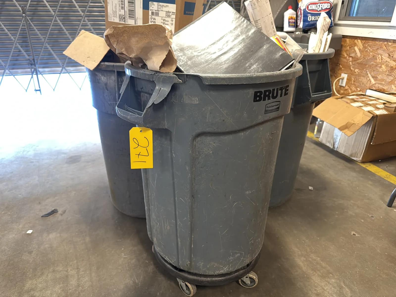 (3) Garbage Cans (With Contents), photo 2 of 6